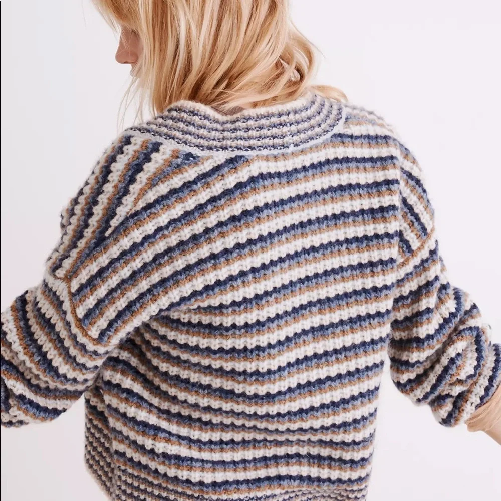 NWT Madewell Waller Crop Cardigan Sweater in Stripe - Picture 3 of 4